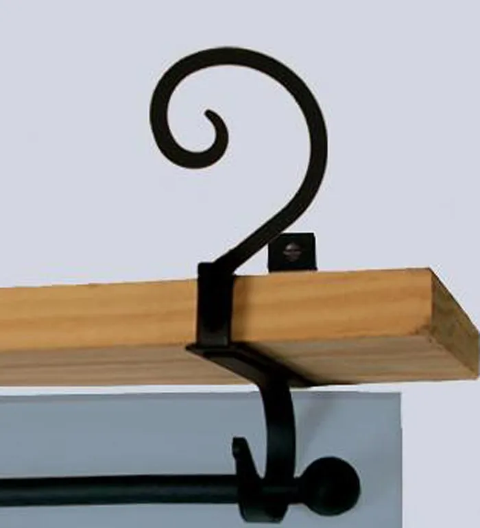 Indoor Living UsaMade Wrought Iron Curtain Shelf Brackets 8211 Bear Plow and Hearth Bath Accessories