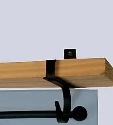 Indoor Living UsaMade Wrought Iron Curtain Shelf Brackets 8211 Bear Plow and Hearth Bath Accessories