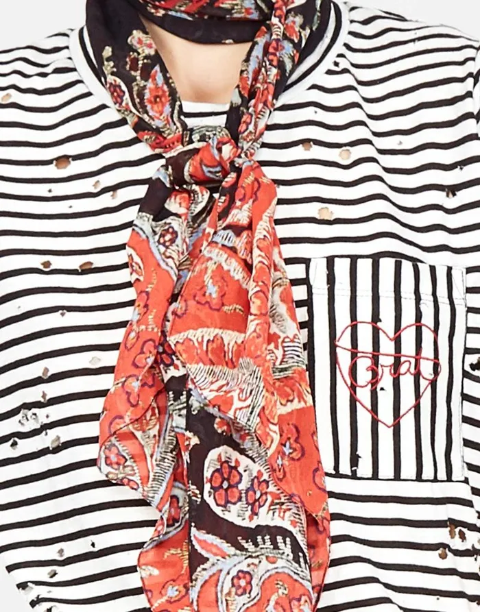 Iris Love Brat Heart Love Stripe Black Women Lauren Moshi Short Sleeve