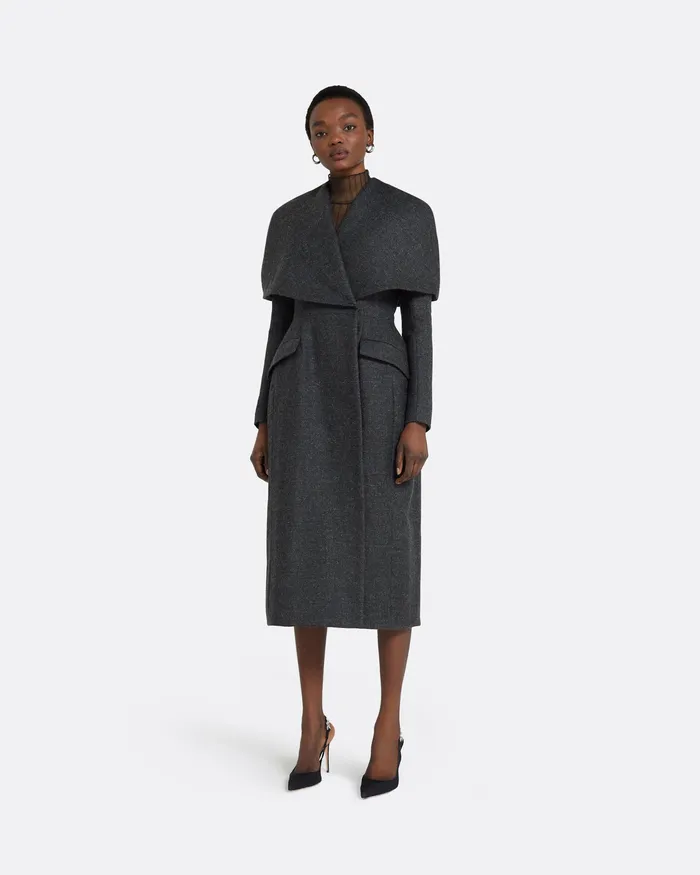 Jackets and Coats Hannah Speckled Grey Coat Speckled Grey Safiyaa Women