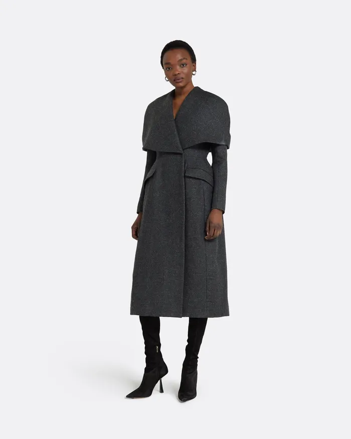 Jackets and Coats Hannah Speckled Grey Coat Speckled Grey Safiyaa Women