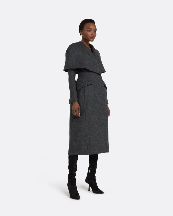 Jackets and Coats Hannah Speckled Grey Coat Speckled Grey Safiyaa Women