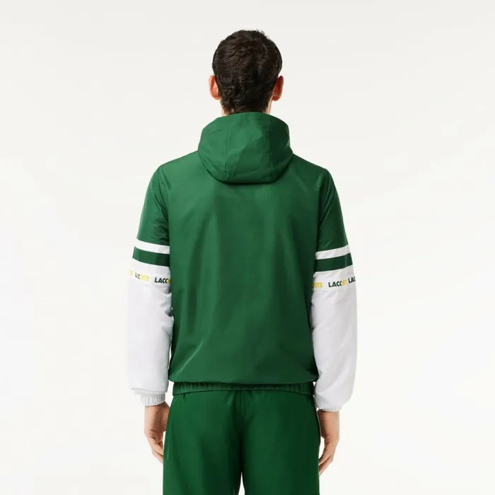 Jackets and Coats Men Lacoste Men039s Logo Stripe Tennis Jacket Green White 291