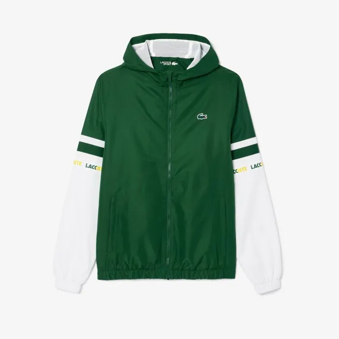 Jackets and Coats Men Lacoste Men039s Logo Stripe Tennis Jacket Green White 291