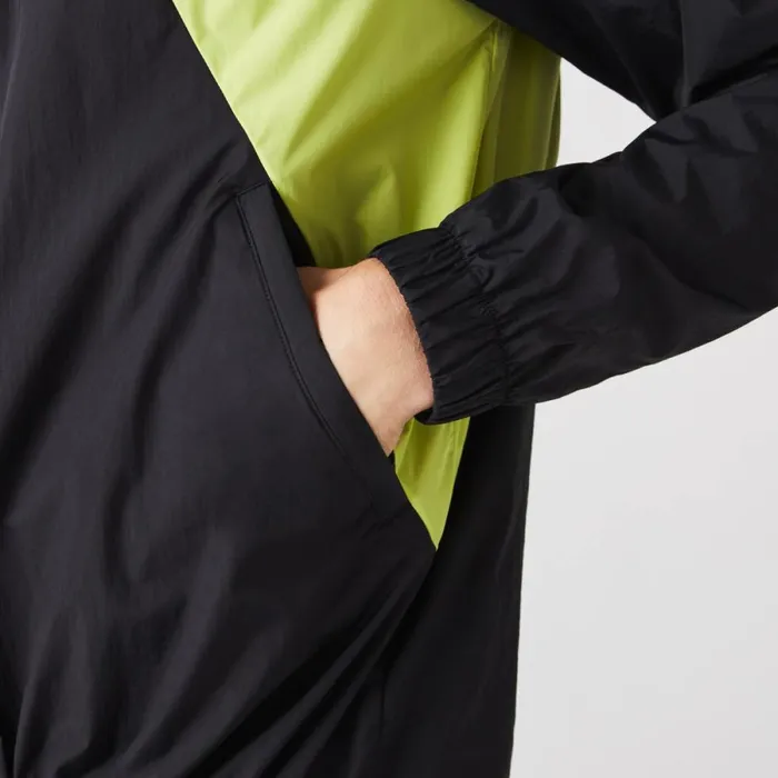 Jackets and Coats Men Lacoste Men039s SPORT Packable Windbreaker Black Yellow 60r