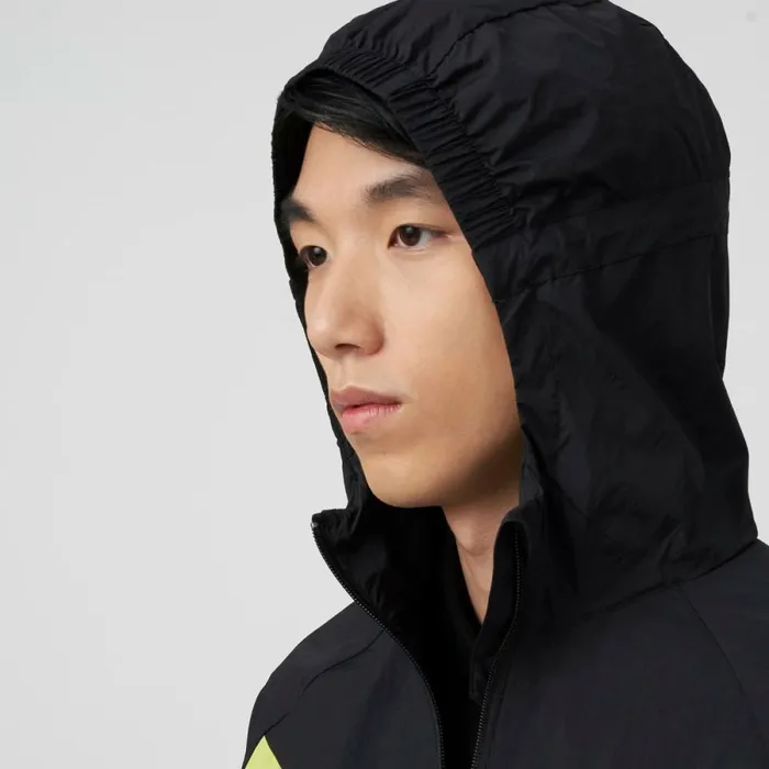 Jackets and Coats Men Lacoste Men039s SPORT Packable Windbreaker Black Yellow 60r