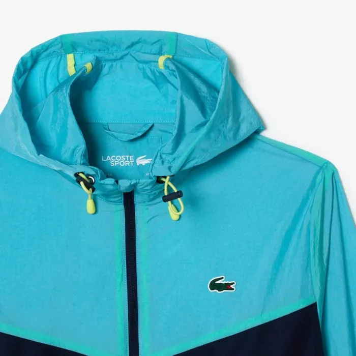 Jackets and Coats Men Lacoste Men039s WaterResistant Packable ZipUp Jacket Blue Navy Blue Blue M1i