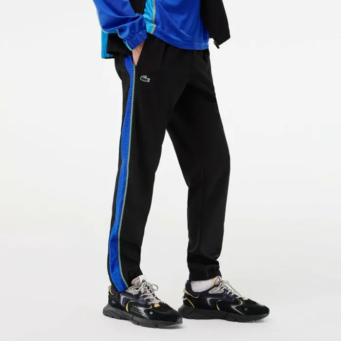 Jackets and Coats Men Lacoste Mens Tennis HighNeck Sweatsuit Black Blue Yellow Ayf