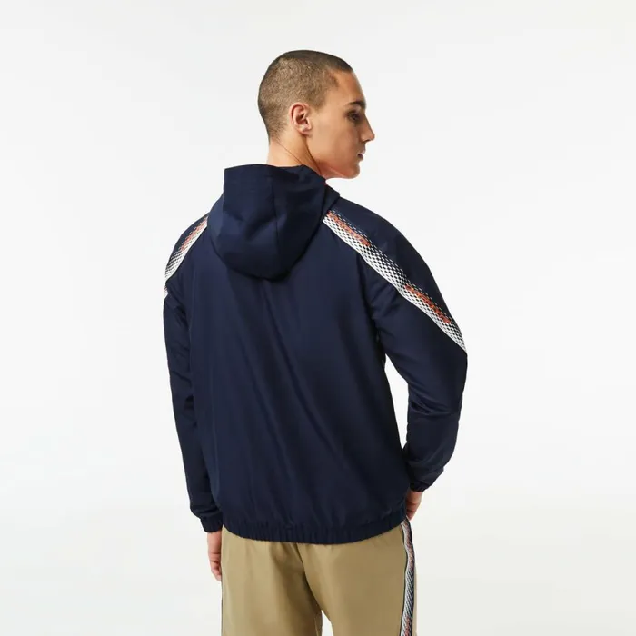 Jackets and Coats Men Lacoste Mens Tennis Jacket Navy Blue Orange White Orange White Ag4