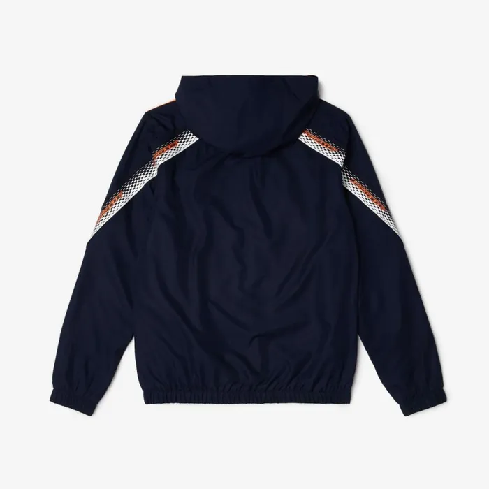 Jackets and Coats Men Lacoste Mens Tennis Jacket Navy Blue Orange White Orange White Ag4