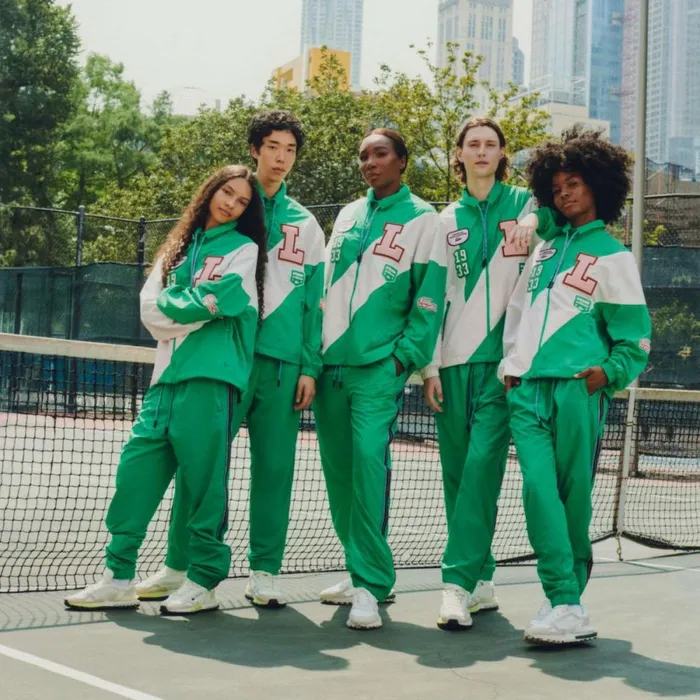 Jackets and Coats MenWomen Lacoste Lacoste X EleVen By Venus Oversized Track Jacket Green Light Pink Iyl
