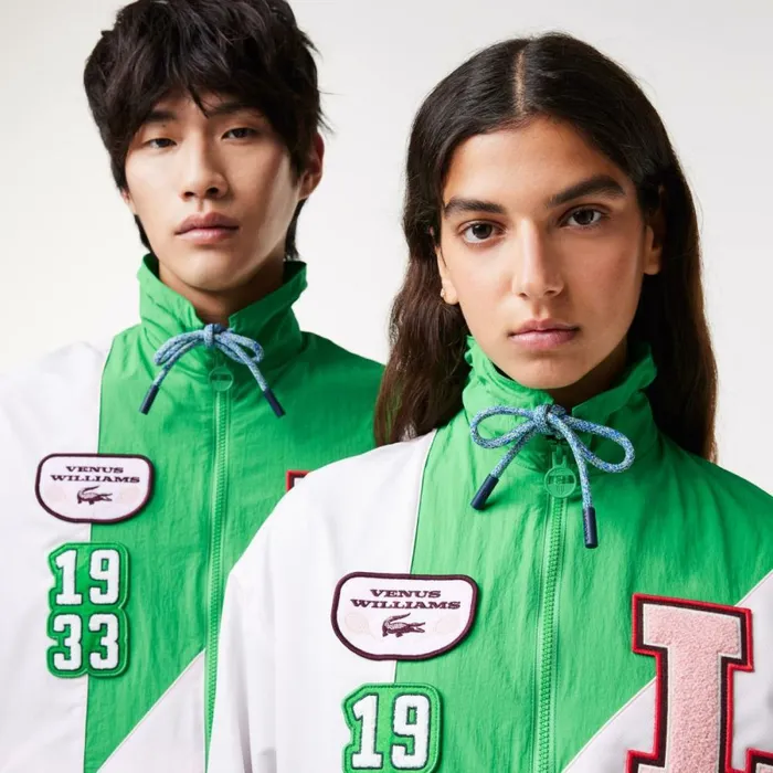 Jackets and Coats MenWomen Lacoste Lacoste X EleVen By Venus Oversized Track Jacket Green Light Pink Iyl