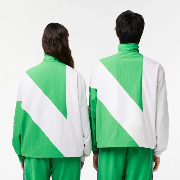 Jackets and Coats MenWomen Lacoste Lacoste X EleVen By Venus Oversized Track Jacket Green Light Pink Iyl