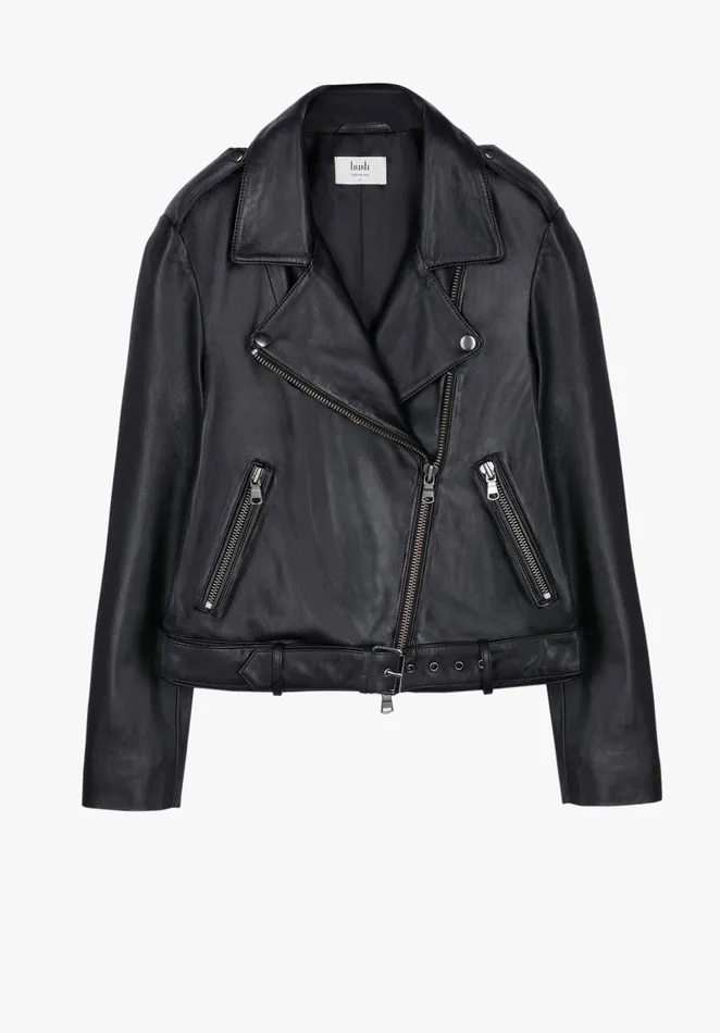 Jackets and Coats Women Hush Opal Leather Jacket Blacksilver