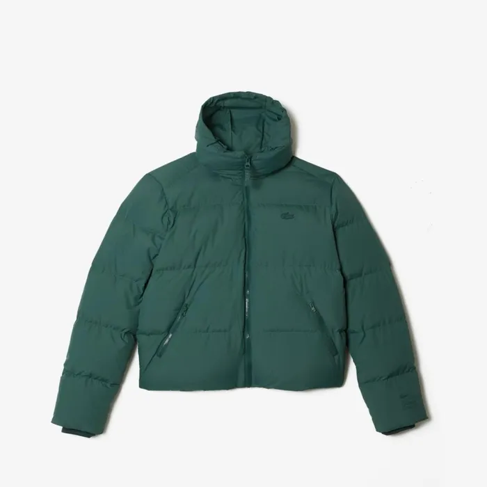 Jackets and Coats Women Lacoste Women039s Stowable Hood Puffer Jacket Green 5hx