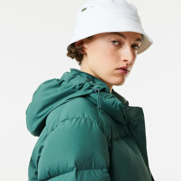 Jackets and Coats Women Lacoste Women039s Stowable Hood Puffer Jacket Green 5hx