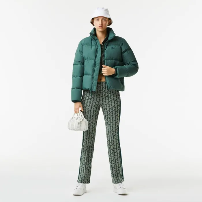 Jackets and Coats Women Lacoste Women039s Stowable Hood Puffer Jacket Green 5hx