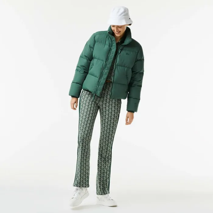 Jackets and Coats Women Lacoste Women039s Stowable Hood Puffer Jacket Green 5hx