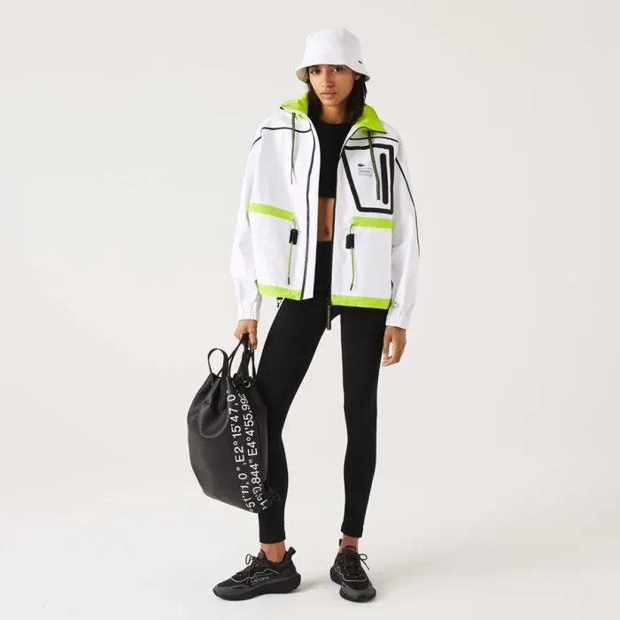 Jackets and Coats Women Lacoste Women039s Windbreaker White Yellow Ug5