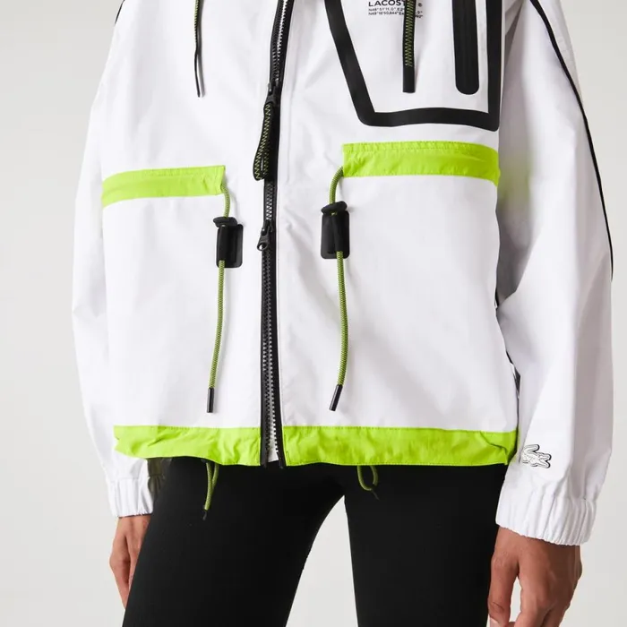 Jackets and Coats Women Lacoste Women039s Windbreaker White Yellow Ug5