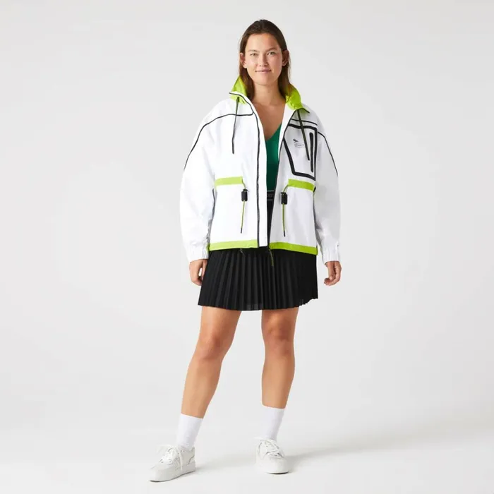 Jackets and Coats Women Lacoste Women039s Windbreaker White Yellow Ug5