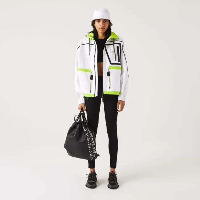 Jackets and Coats Women Lacoste Women039s Windbreaker White Yellow Ug5
