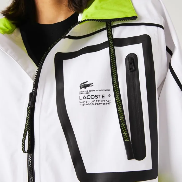Jackets and Coats Women Lacoste Women039s Windbreaker White Yellow Ug5