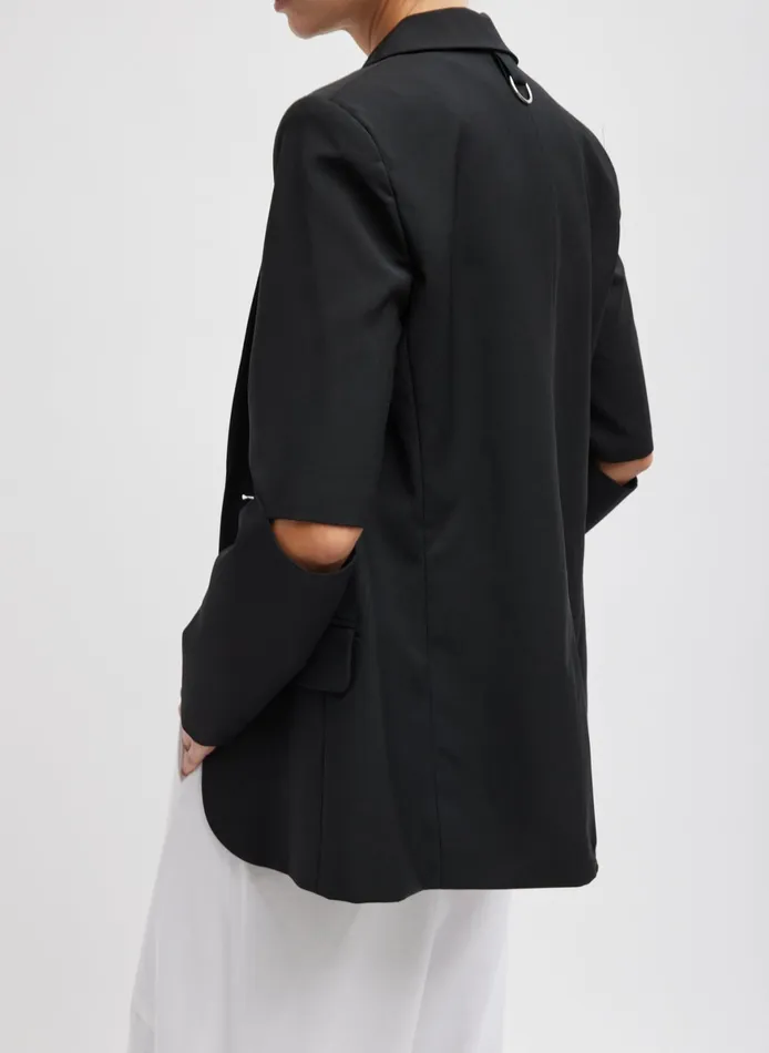 Jackets and Outerwear Women Tibi Tropical Wool Cutout Sleeve Marlon Blazer