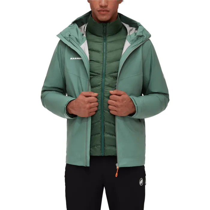 Jackets and Vests Men Mammut Convey 3 In 1 HS Hooded Jacket Dark Jadewoods