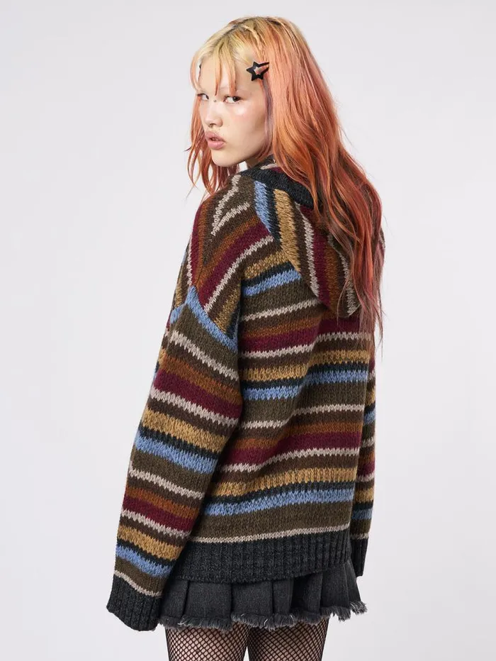 Jacky Oversized Knitted ZipUp Hoodie Women Minga London Knitwear