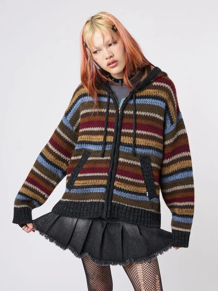 Jacky Oversized Knitted ZipUp Hoodie Women Minga London Knitwear