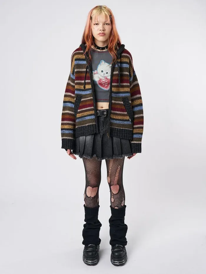 Jacky Oversized Knitted ZipUp Hoodie Women Minga London Knitwear