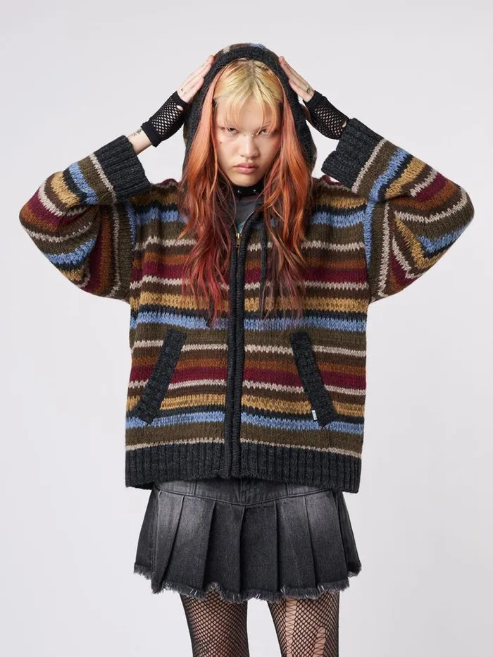 Jacky Oversized Knitted ZipUp Hoodie Women Minga London Knitwear