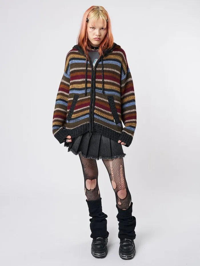 Jacky Oversized Knitted ZipUp Hoodie Women Minga London Knitwear