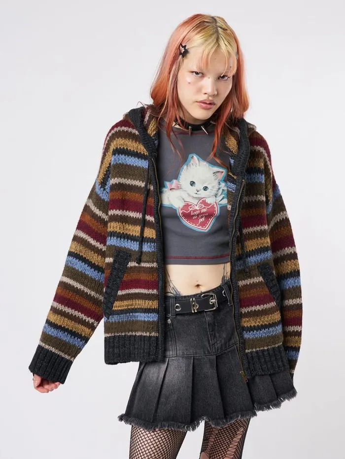 Jacky Oversized Knitted ZipUp Hoodie Women Minga London Knitwear