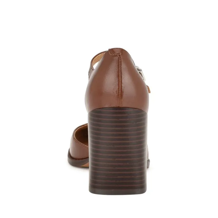 Janky T Strap Heels Medium Brown Women Nine West Heels