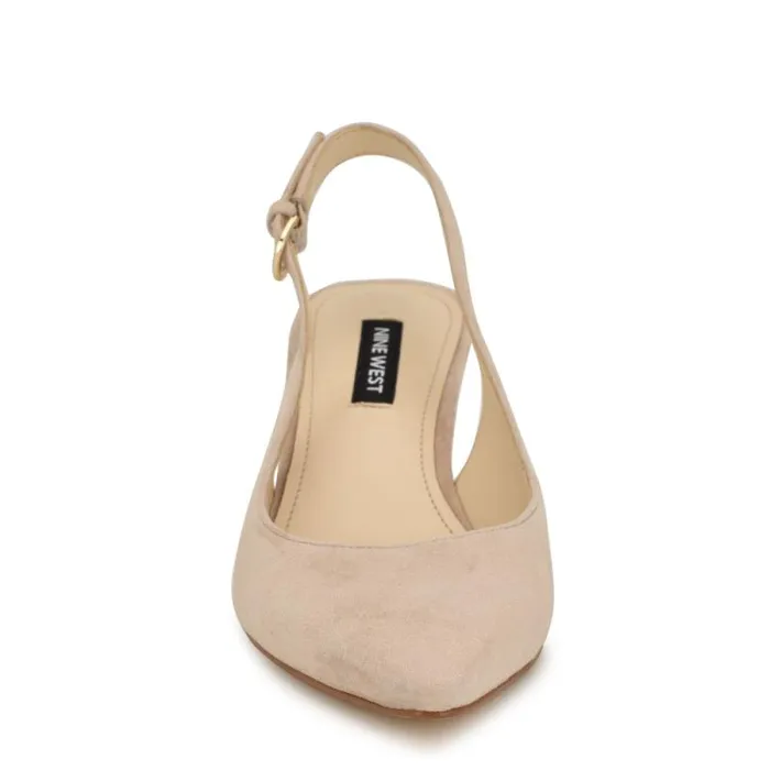 Jannit Pointy Toe Slingback Pumps Natural Suede Women Nine West Heels Jannit Pointy Toe Slingback Pumps Natural Suede Women Nine West Heels