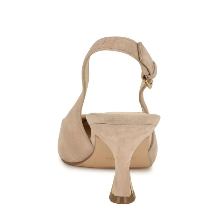 Jannit Pointy Toe Slingback Pumps Natural Suede Women Nine West Heels Jannit Pointy Toe Slingback Pumps Natural Suede Women Nine West Heels