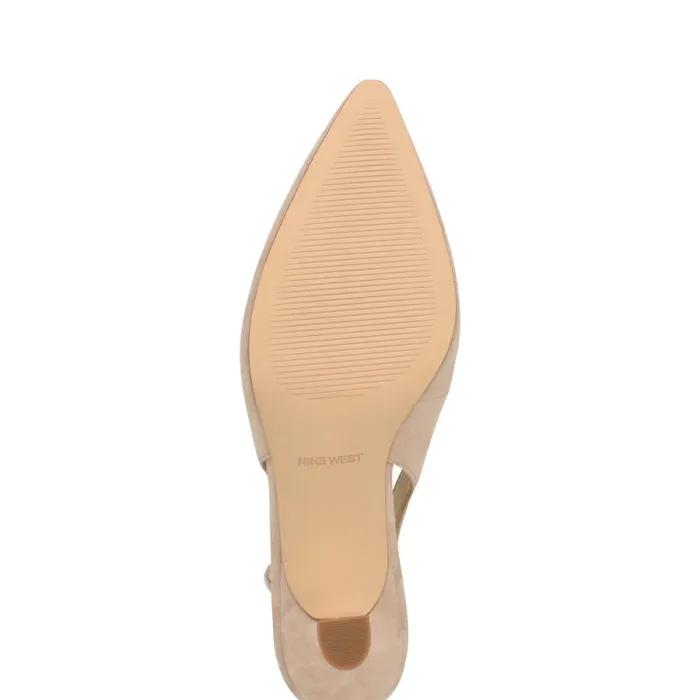 Jannit Pointy Toe Slingback Pumps Natural Suede Women Nine West Heels Jannit Pointy Toe Slingback Pumps Natural Suede Women Nine West Heels