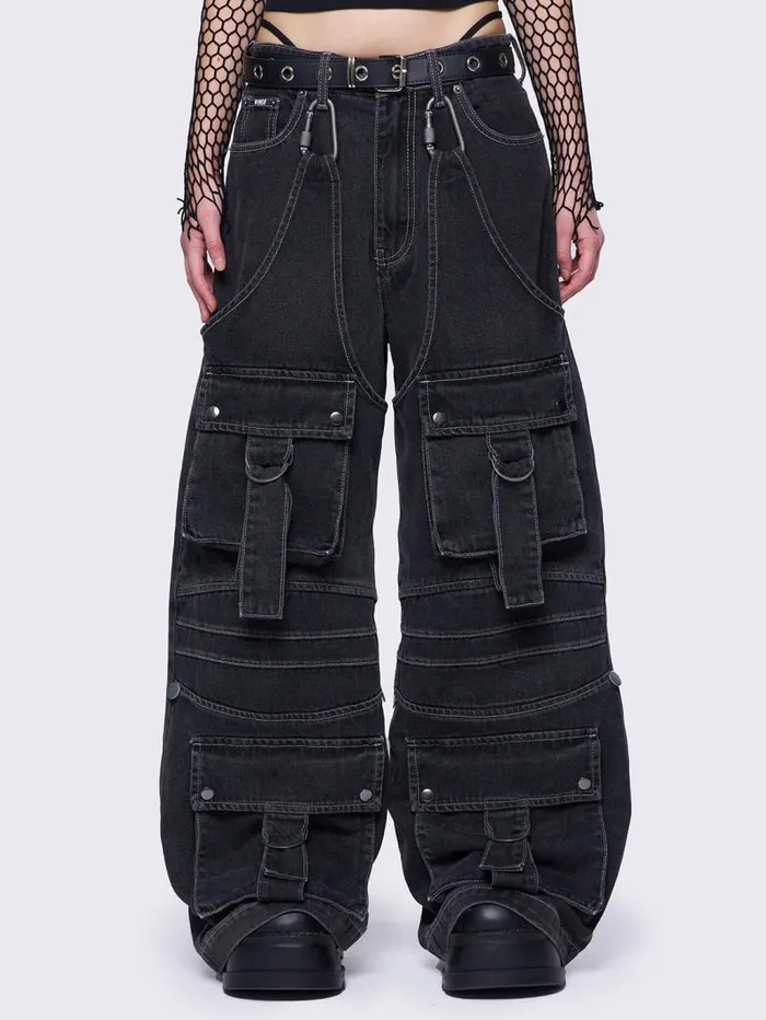 Jet Black Cargo Jeans Women Minga London Bottoms