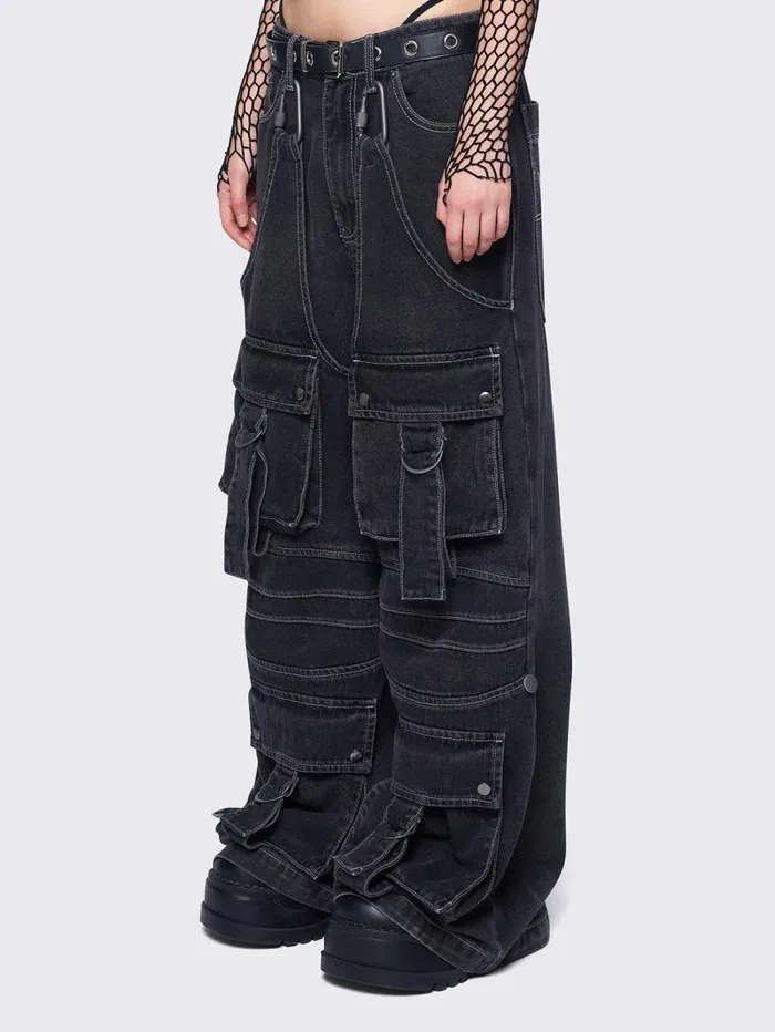 Jet Black Cargo Jeans Women Minga London Bottoms