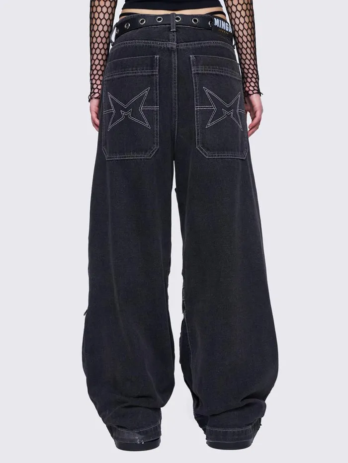 Jet Black Cargo Jeans Women Minga London Bottoms