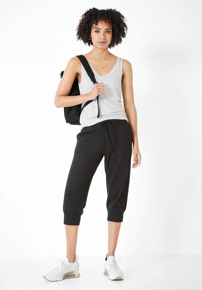 Joggers and Leggings Women Hush Cropped Jersey Joggers Black
