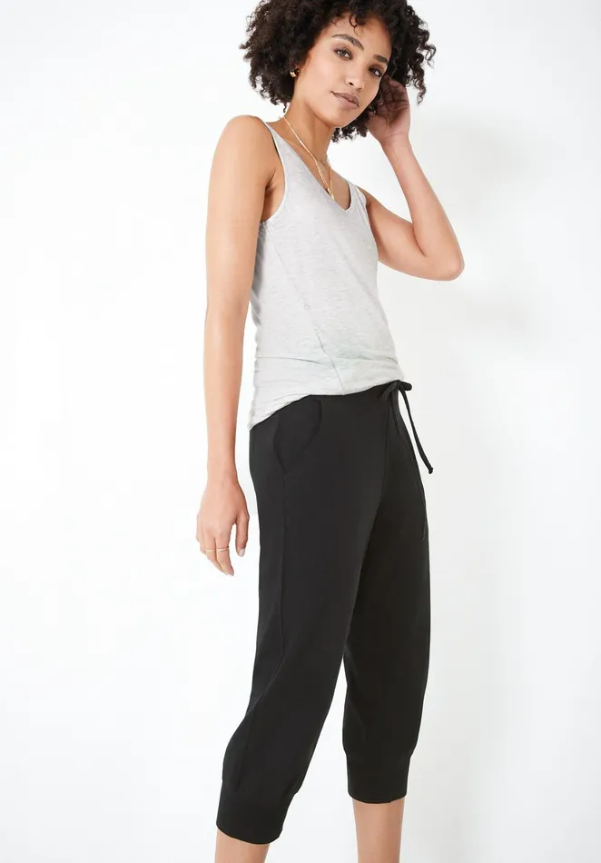 Joggers and Leggings Women Hush Cropped Jersey Joggers Black