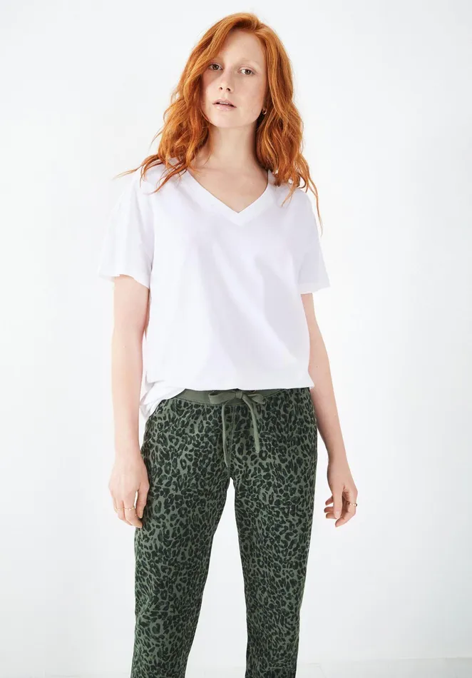 Joggers and Leggings Women Hush Morgan Printed Joggers Layered Leopard Khaki