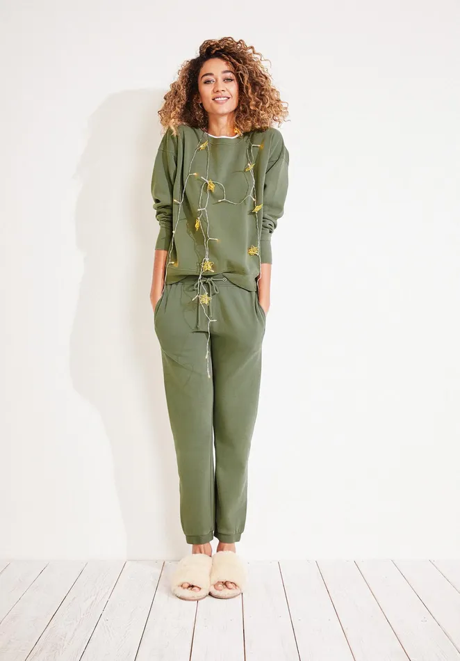 Joggers and Leggings Women Hush Theia Slim Joggers Khaki Green