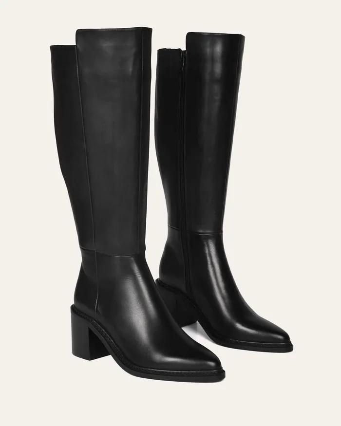 jomercer Anissa knee boots black leather Women LONG BOOTS jomercer Anissa knee boots black leather Women LONG BOOTS