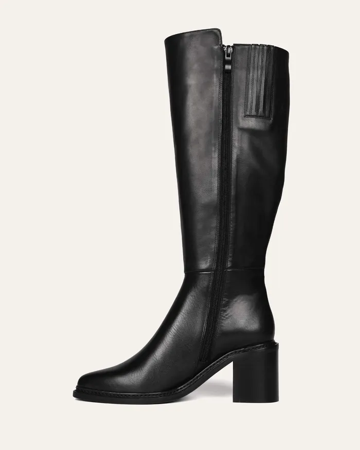jomercer Anissa knee boots black leather Women LONG BOOTS jomercer Anissa knee boots black leather Women LONG BOOTS