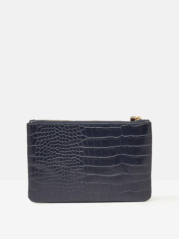 Joules Bags Women Navy Faux Leather Croc Effect Wrist Purse