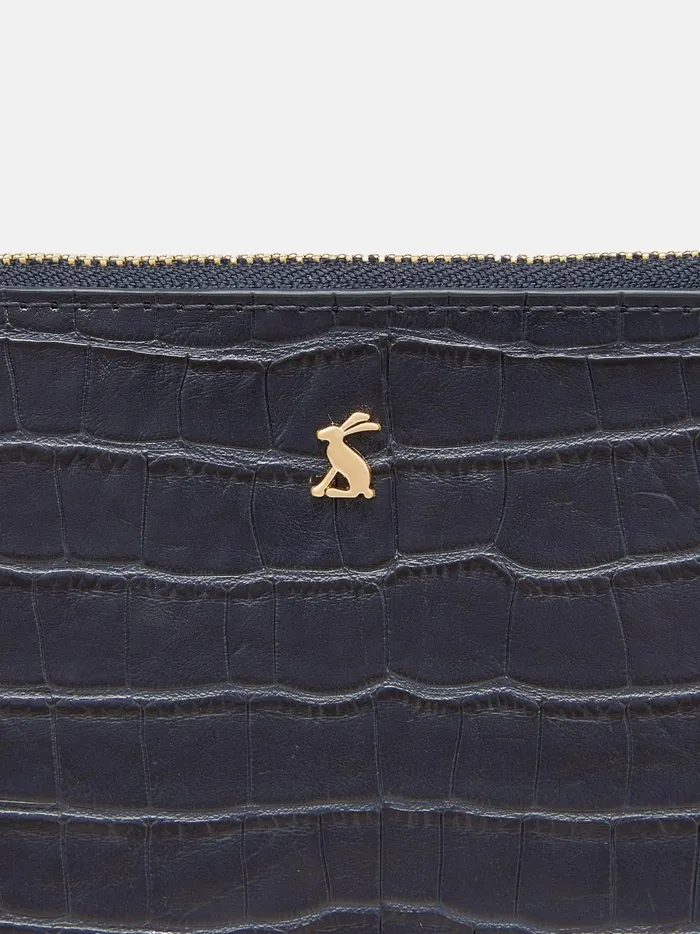 Joules Bags Women Navy Faux Leather Croc Effect Wrist Purse